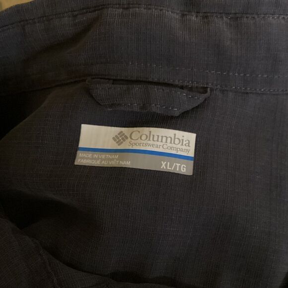 Mens Columbia short‎ sleeved full button camp shirt charcoal XL - Picture 4 of 6